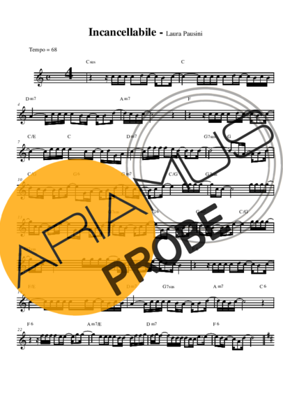 Laura Pausini Incancellabile score for Alt-Saxophon