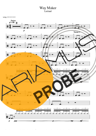Leeland Way Maker Partituren für Schlagzeug