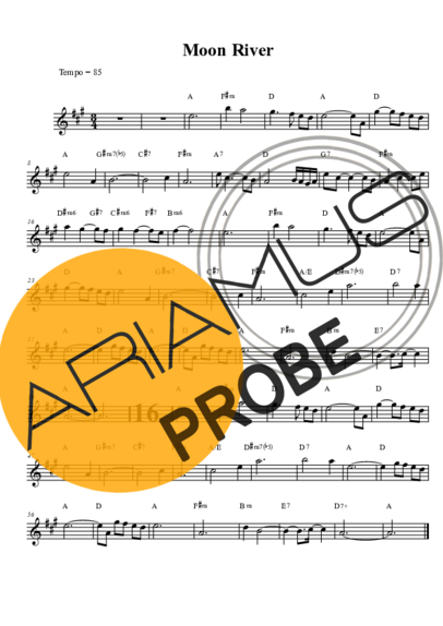 Louis Armstrong Moon River score for Alt-Saxophon