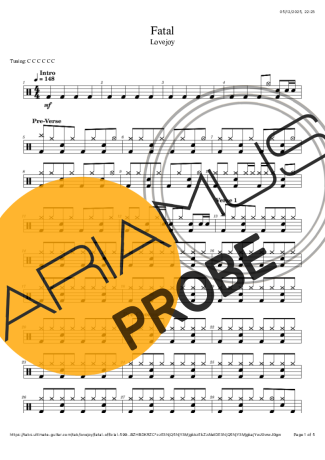 Lovejoy Fatal score for Schlagzeug