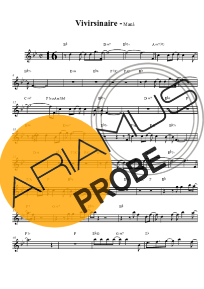 Maná Vivir Sin Aire score for Tenor-Saxophon Sopran (Bb)