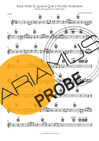 Marília Mendonça Essa Noite Eu Queria Que O Mundo Acabasse score for Akustische Gitarre