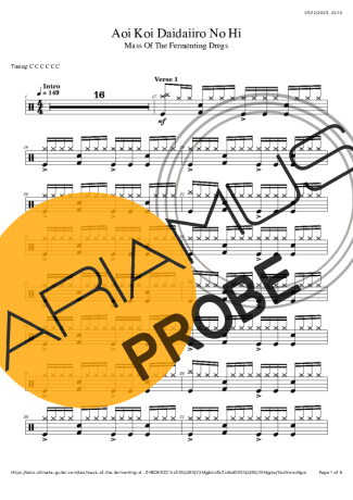 Mass Of The Fermenting Dregs Aoi Koi Daidaiiro No Hi score for Schlagzeug