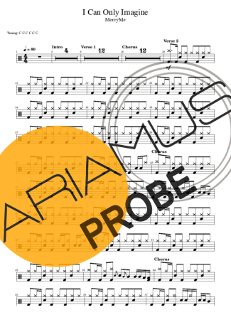MercyMe I Can Only Imagine score for Schlagzeug