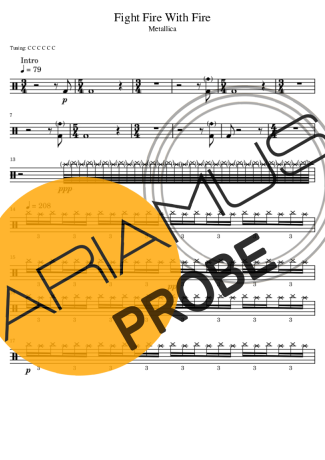 Metallica Fight Fire With Fire score for Schlagzeug