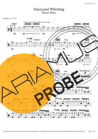 Morgan Wallen Graveyard Whistling score for Schlagzeug