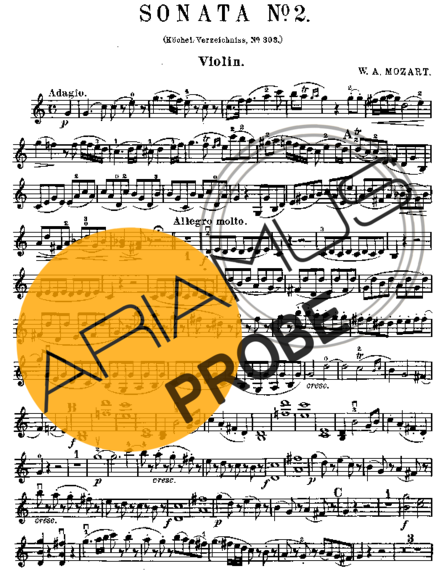Mozart Violin Sonata 02 score for Geigen
