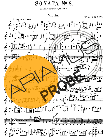 Mozart Violin Sonata 08 score for Geigen