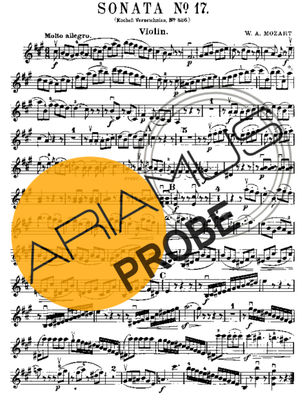 Mozart Violin Sonata 17 score for Geigen
