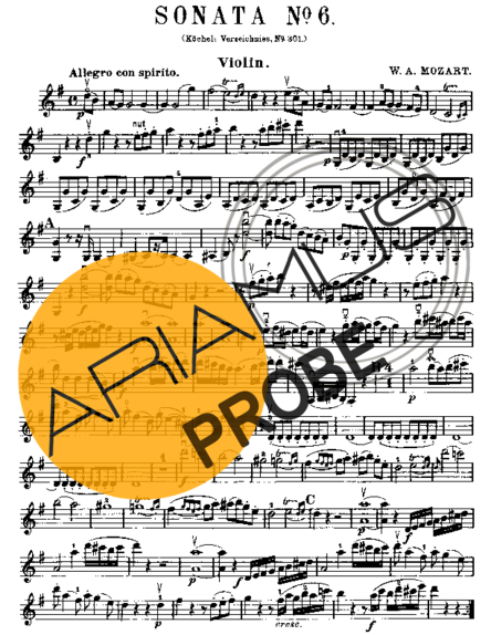 Mozart Violin Sonata 18 score for Geigen