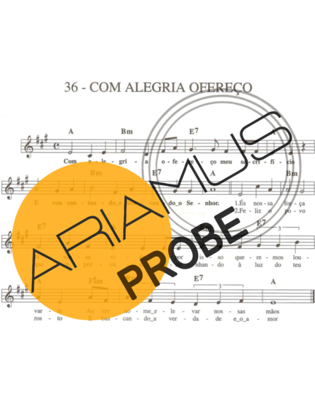 Catholic Church Music (Músicas Católicas) Com Alegria Ofereço score for Keys