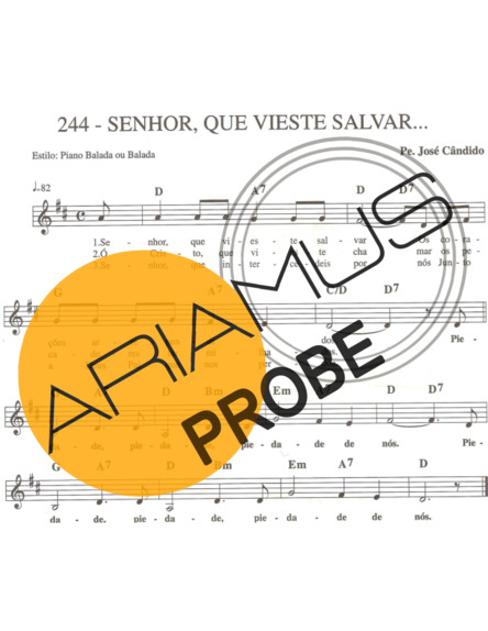 Catholic Church Music (Músicas Católicas) Senhor Que Vieste Salvar score for Keys