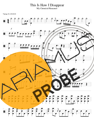 My Chemical Romance This Is How I Disappear score for Schlagzeug