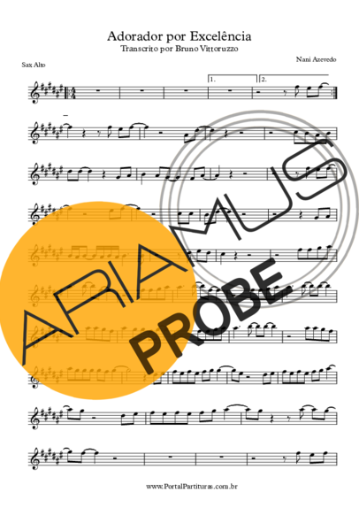 Nani Azevedo Adorador por Excelência score for Alt-Saxophon