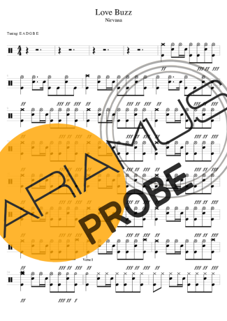 Nirvana Love Buzz score for Schlagzeug