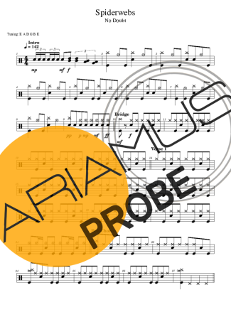 No Doubt Spiderwebs score for Schlagzeug