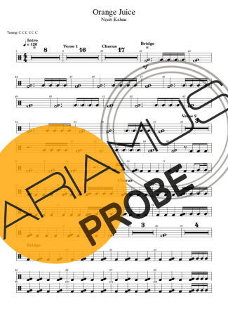 Noah Kahan Orange Juice Partituren für Schlagzeug