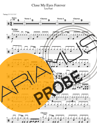 Ozzy Osbourne and Lita Ford Close My Eyes Forever score for Schlagzeug