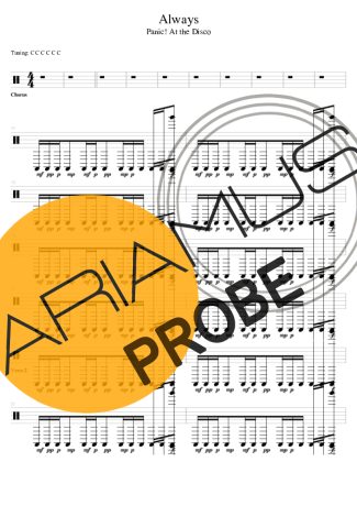 Panic! At The Disco Always (drums 1) score for Schlagzeug