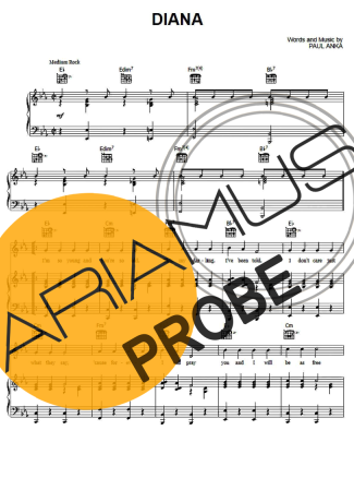 Paul Anka Diana Partituren für Klavier