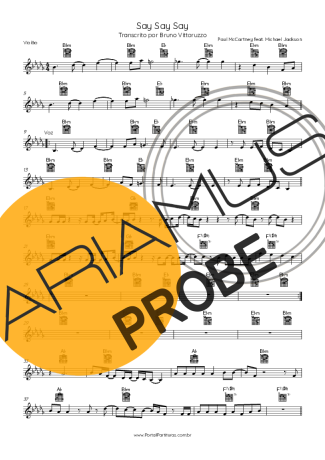 Paul McCartney Say Say Say (feat. Michael Jackson) score for Akustische Gitarre