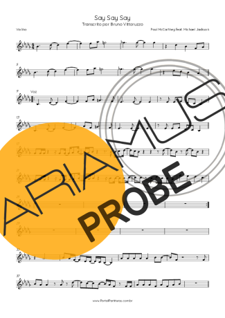 Paul McCartney Say Say Say (feat. Michael Jackson) score for Geigen