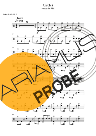 Pierce the Veil Circles score for Schlagzeug