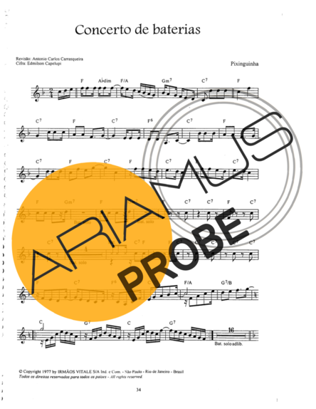 Pixinguinha Concerto De Baterias score for Geigen