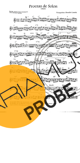 Pixinguinha Proezas De Solon score for Geigen