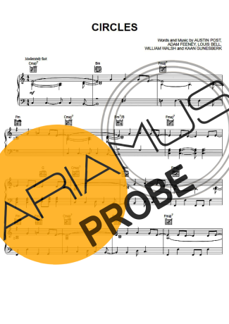Post Malone Circles Partituren für Klavier