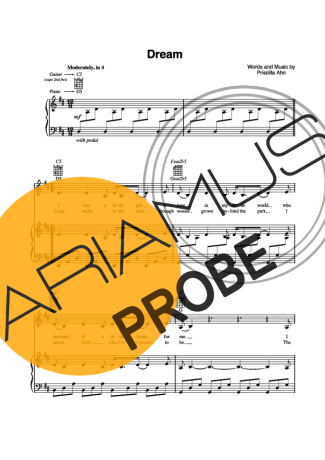 Priscilla Ahn Dream Partituren für Klavier
