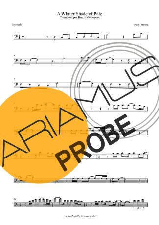 Procol Harum A Whiter Shade Of Pale score for Cello