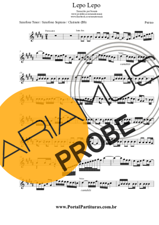 Psirico Lepo, Lepo score for Klarinette (Bb)