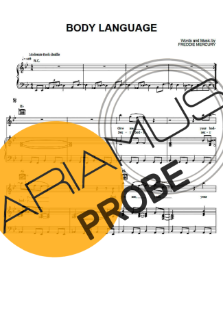 Queen Body Language score for Klavier