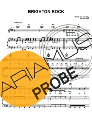 Queen Brighton Rock score for Klavier