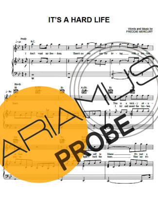 Queen It´s A Hard Life Partituren für Klavier