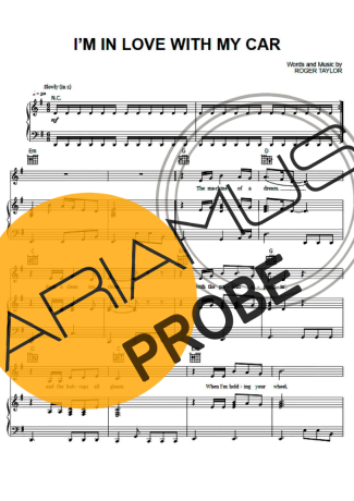 Queen I´m In Love With My Car Partituren für Klavier