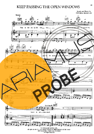 Queen Keep Passing The Open Windows Partituren für Klavier