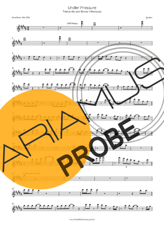 Queen Under Pressure score for Alt-Saxophon