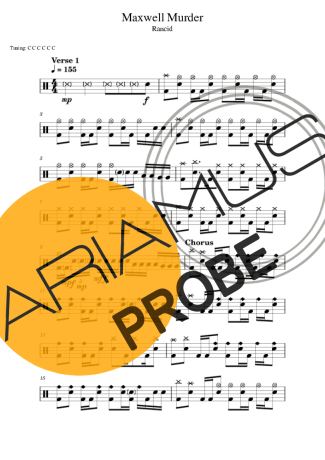 Rancid Maxwell Murder score for Schlagzeug