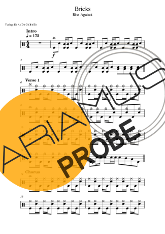 Rise Against Bricks score for Schlagzeug