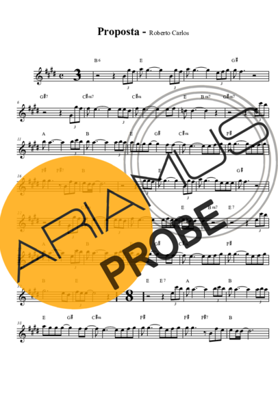 Roberto Carlos Proposta score for Alt-Saxophon
