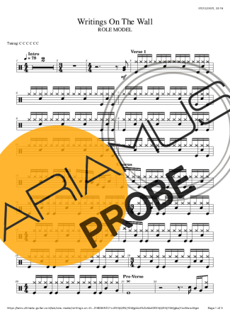 Role Model Writings On The Wall score for Schlagzeug