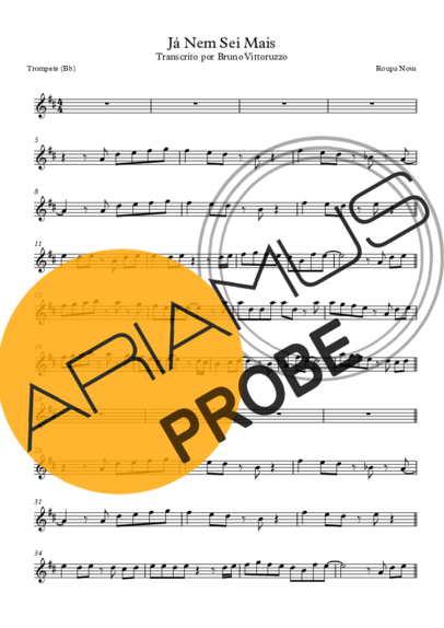 Roupa Nova Já Nem Sei Mais score for Trompete