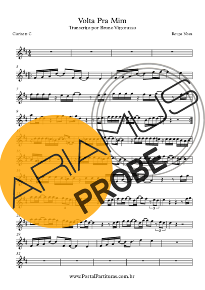 Roupa Nova Volta Pra Mim score for Klarinette (C)