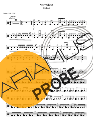 Slipknot Vermilion score for Schlagzeug