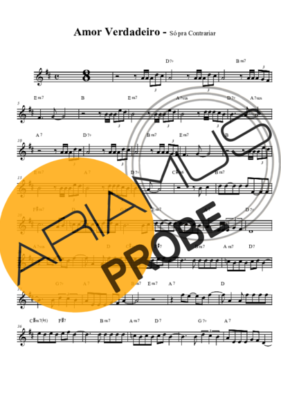 Só Pra Contrariar Amor verdadeiro score for Tenor-Saxophon Sopran (Bb)