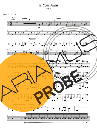 Sombr In Your Arms score for Schlagzeug