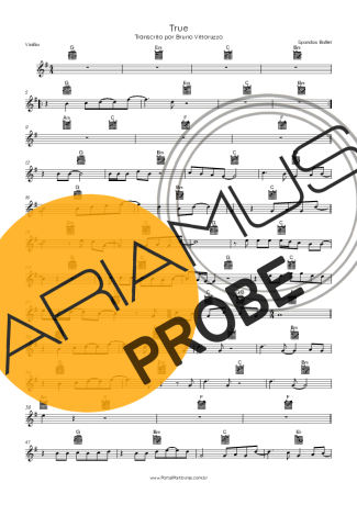 Spandau Ballet True score for Akustische Gitarre