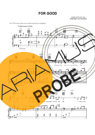 Stephen Schwartz For Good Partituren für Klavier